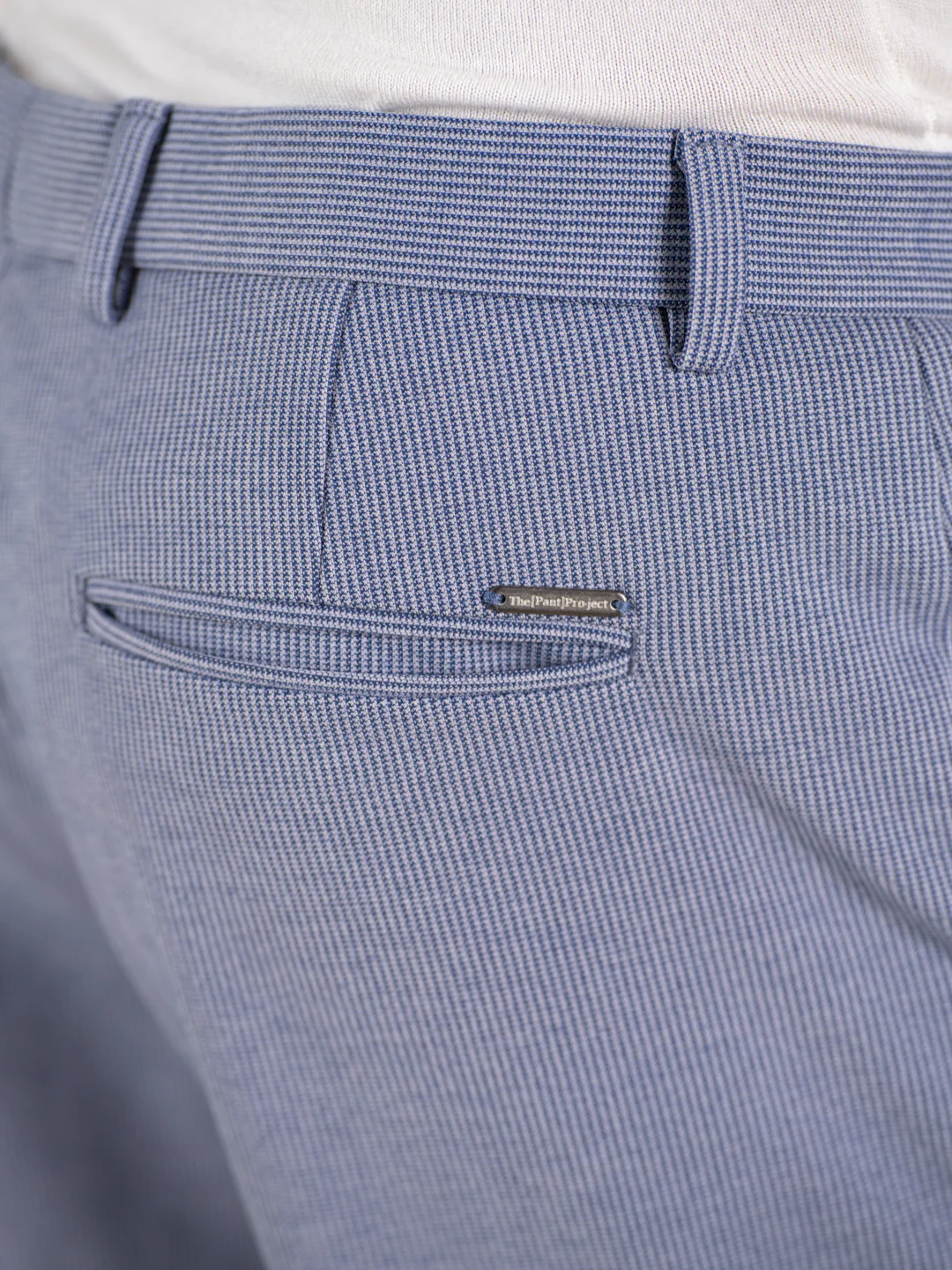 Bassline Blue Houndstooth Slim Fit Power Stretch Pants - Image 8