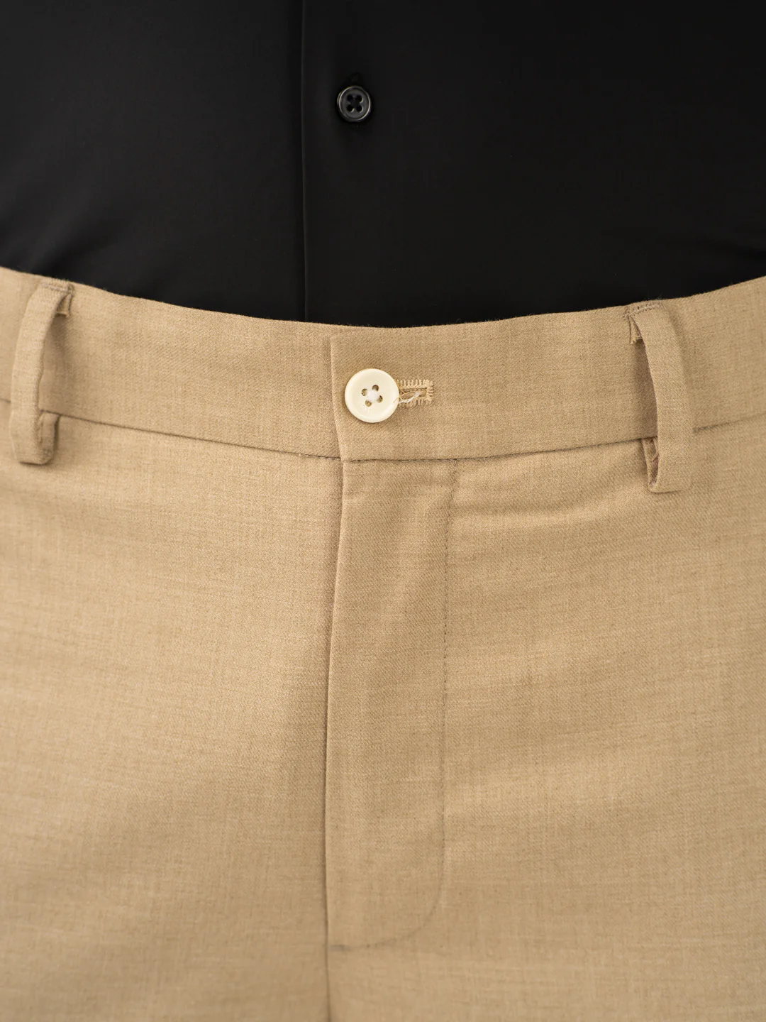 Bastian Khaki Melange Stretch Formal Pants - Image 10