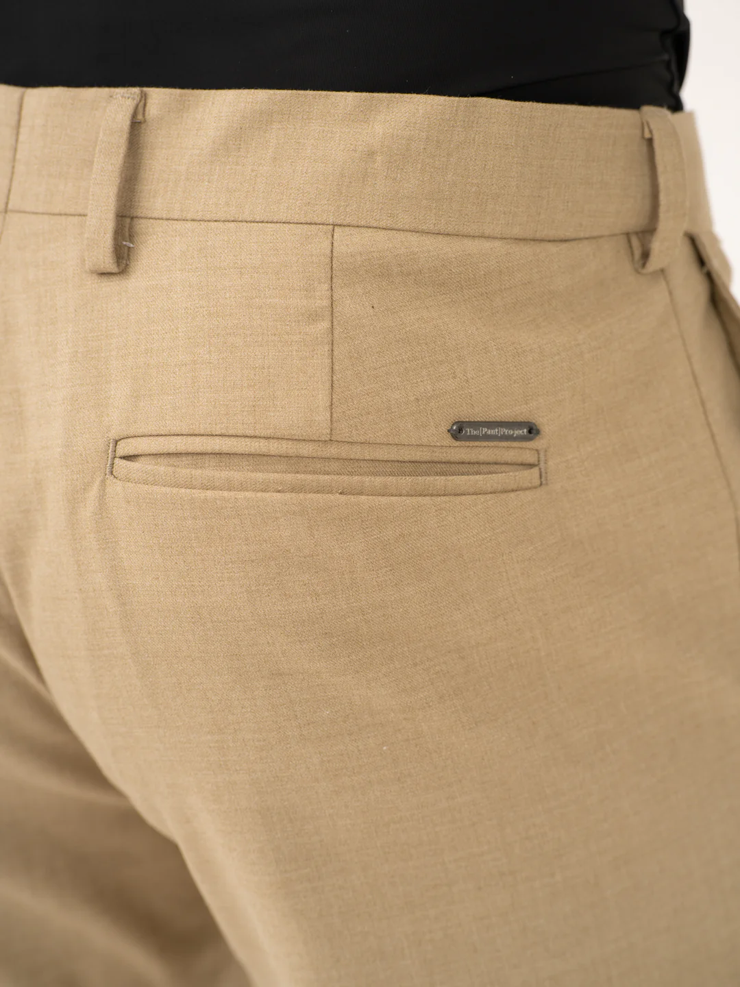 Bastian Khaki Melange Stretch Formal Pants - Image 12