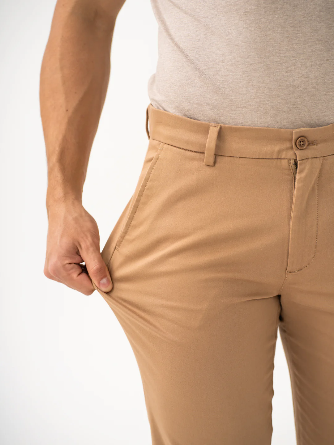 Court Khaki Slim Fit Stretch Chinos - Image 4