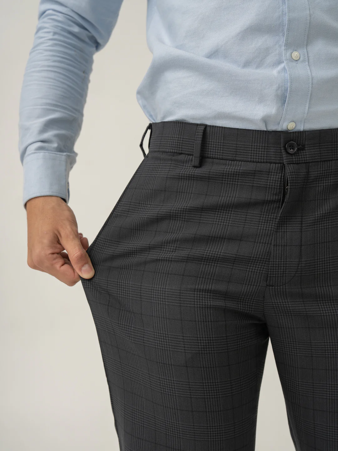 Belgium Black Checks Merino Wool Pants - Image 3