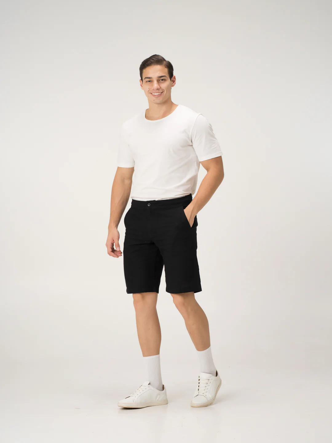 Belvidere Black All Day Lounge Cotton Shorts - Image 6