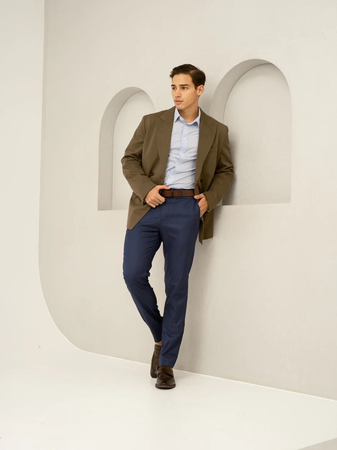Billy Blue Textured Formal Pants - Image 10