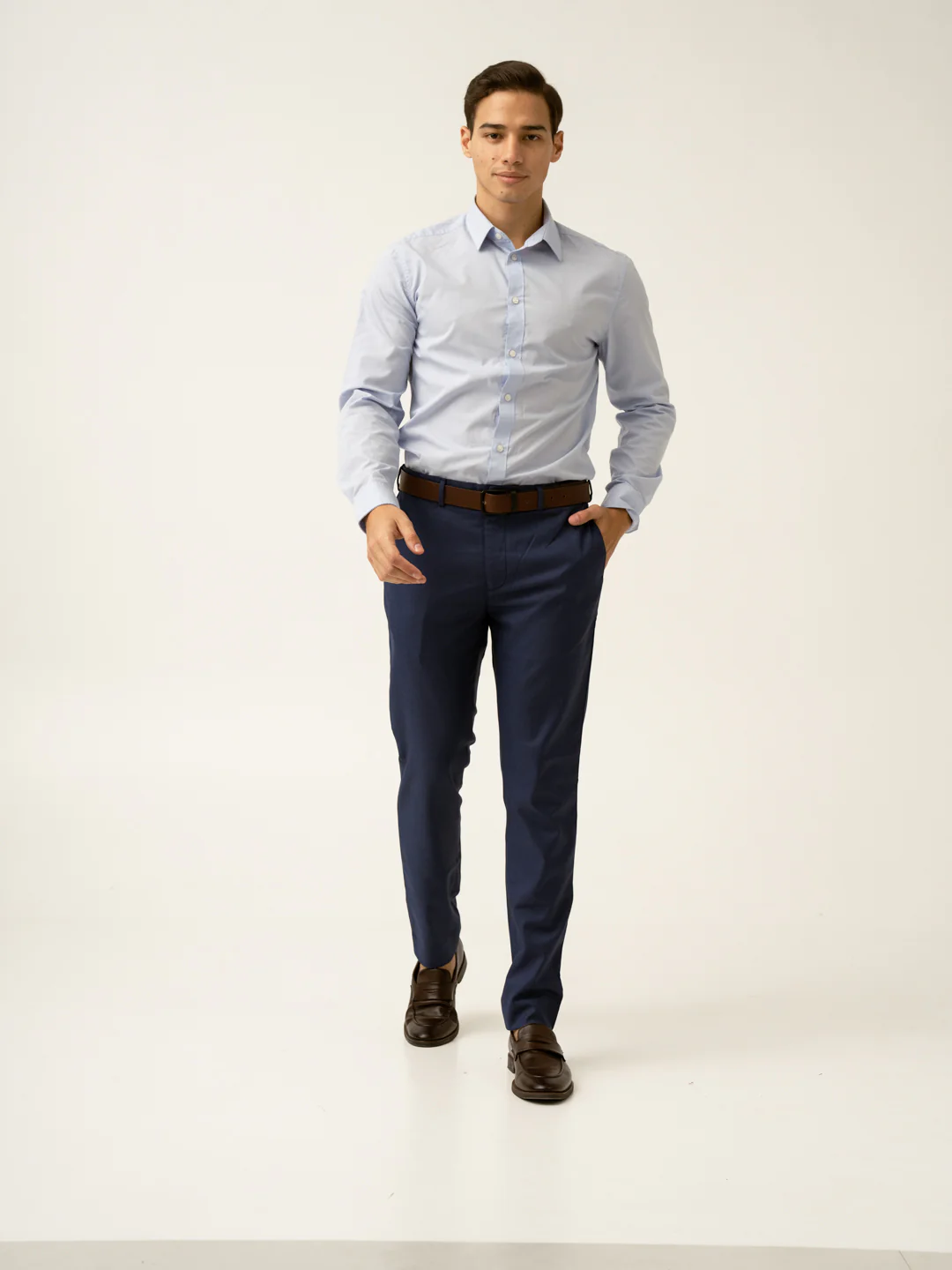 Billy Blue Textured Formal Pants - Image 11