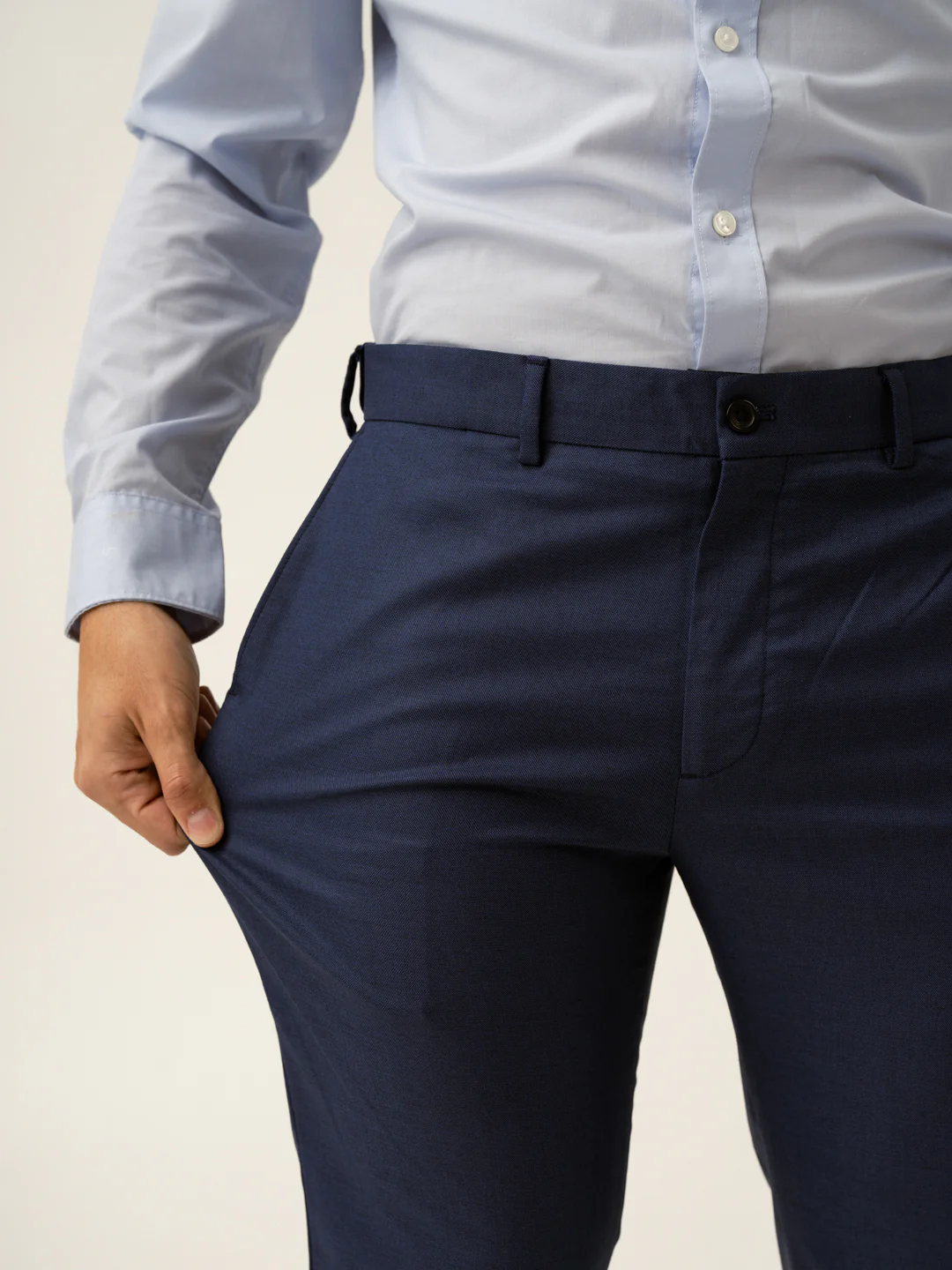 Billy Blue Textured Formal Pants - Image 2