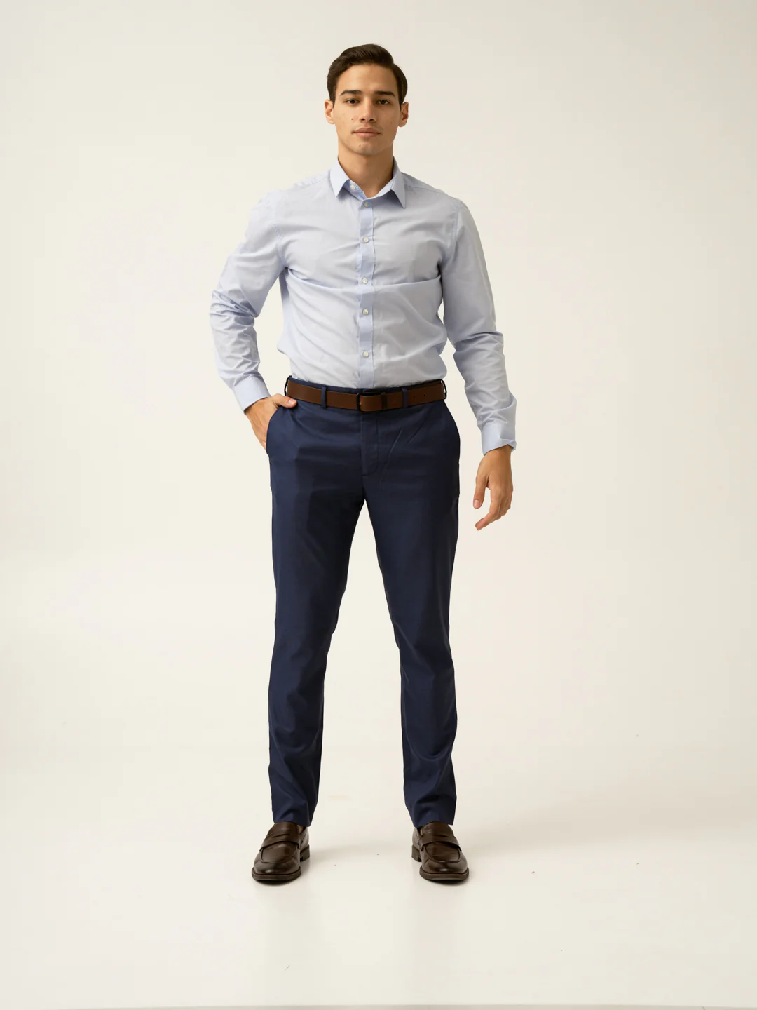 Billy Blue Textured Formal Pants - Image 3