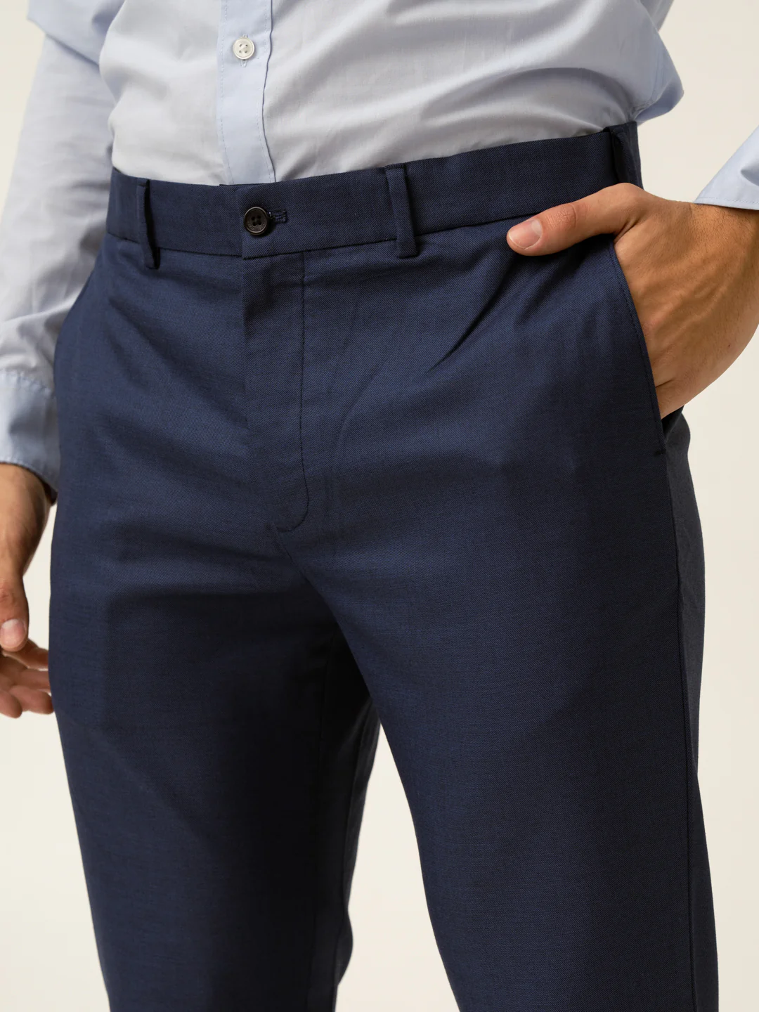 Billy Blue Textured Formal Pants - Image 4
