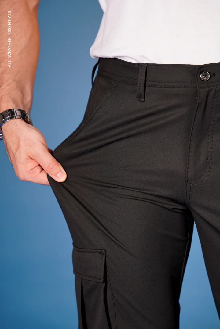 Black All Weather Cargo Stretch Pants - Image 4