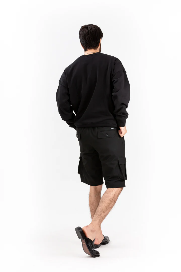 Black All Weather Stretch Cargo Shorts - Image 5