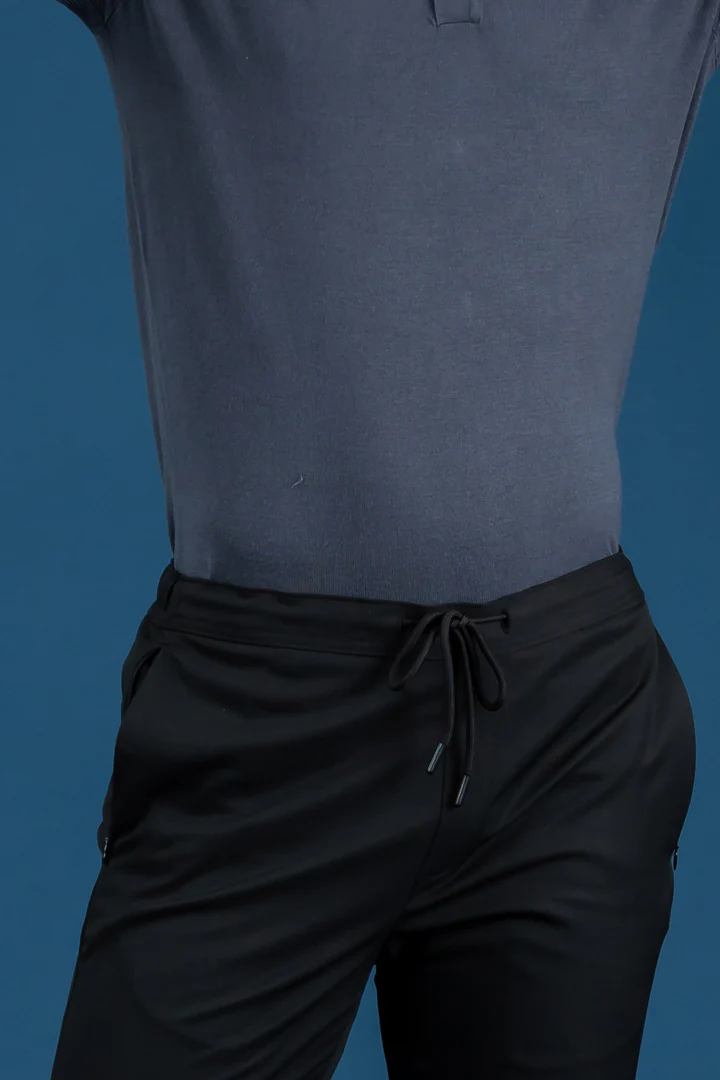 Black All Weather Stretch Drawstring Shorts - Image 3