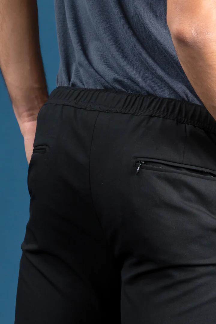 Black All Weather Stretch Drawstring Shorts - Image 4