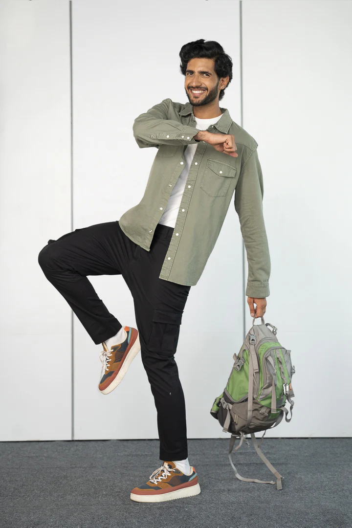 Black Ripstop Textured Cargo Pants - Image 4
