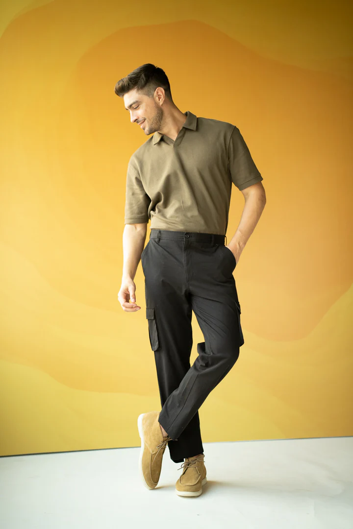Black Shadow Stretch Cargo Pants - Image 4