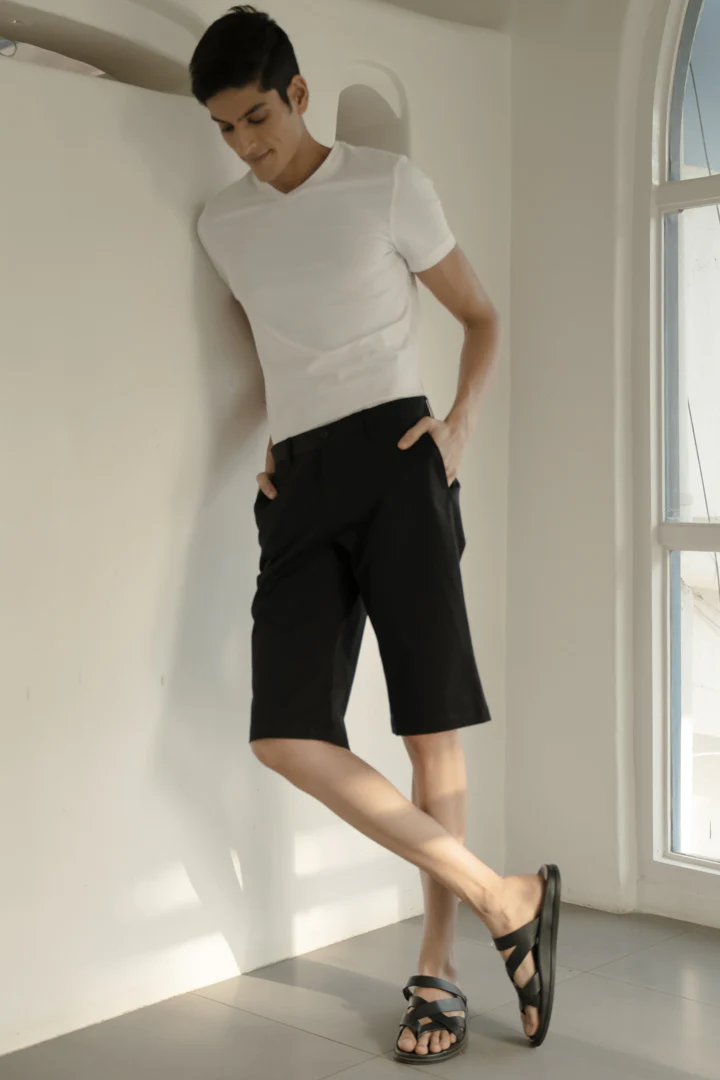 Black Shadow Stretch Chino Shorts - Image 3