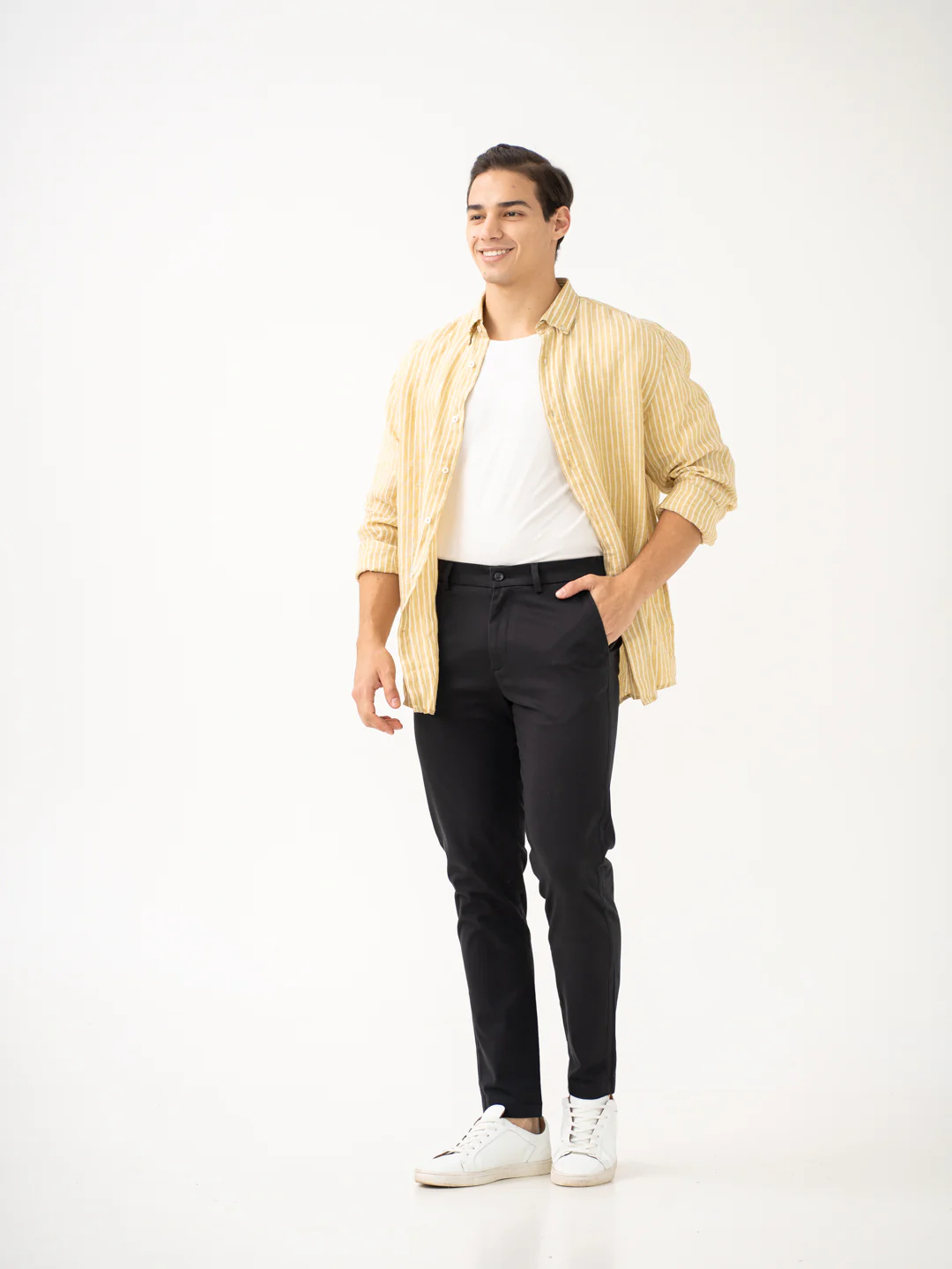 Box Black Slim Fit Stretch Chinos