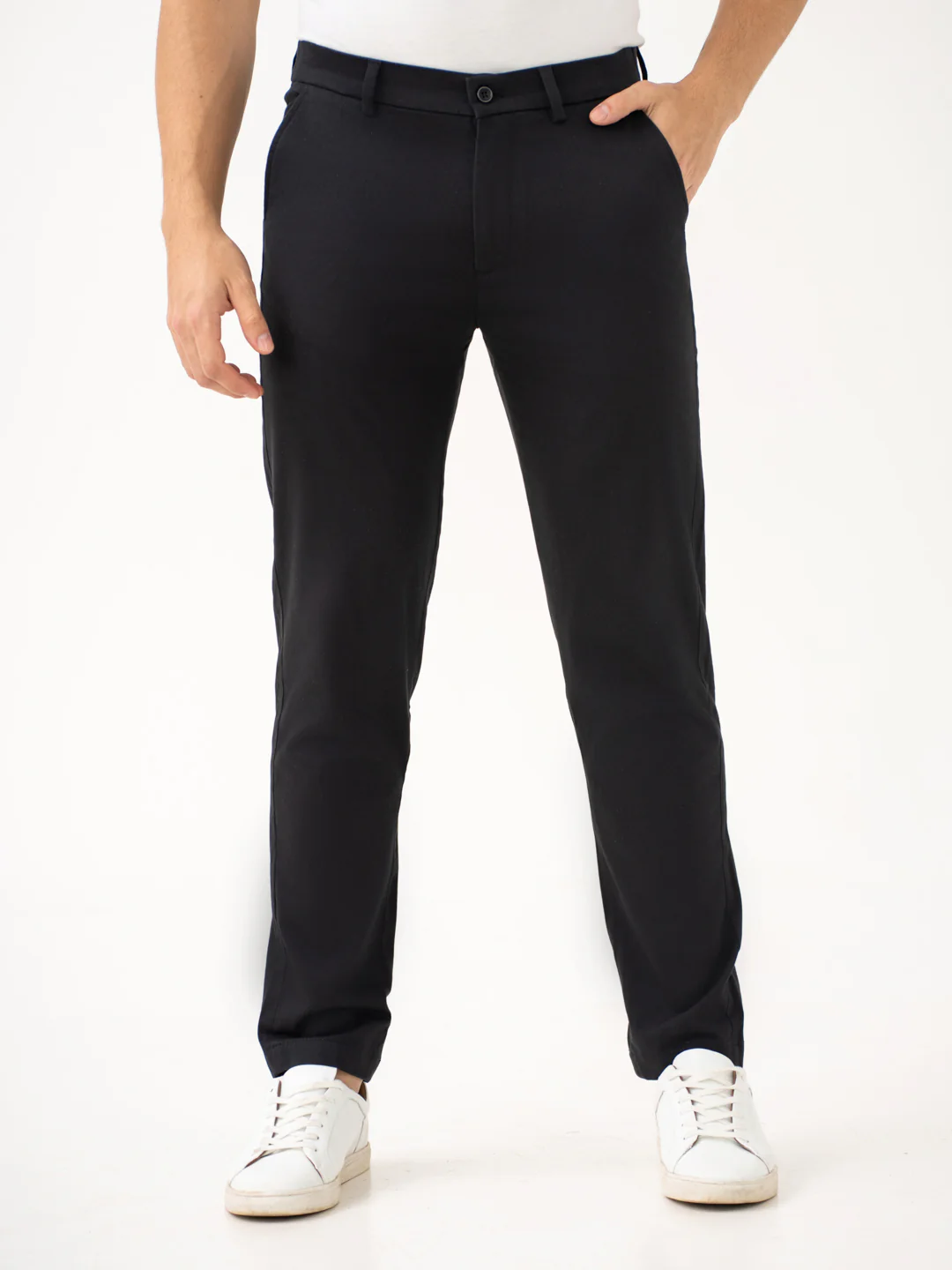 Box Black Slim Fit Stretch Chinos - Image 2