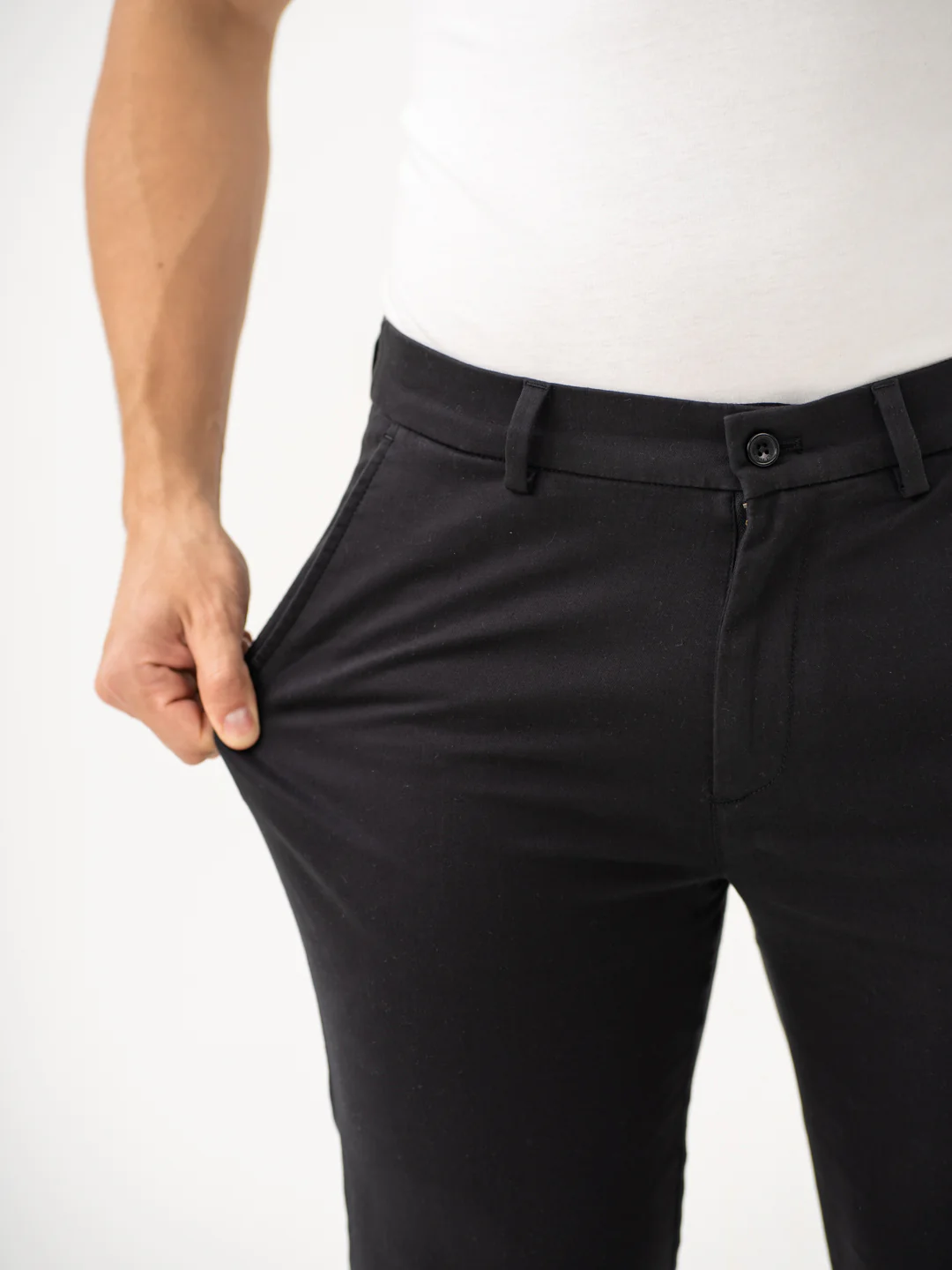 Box Black Slim Fit Stretch Chinos - Image 4