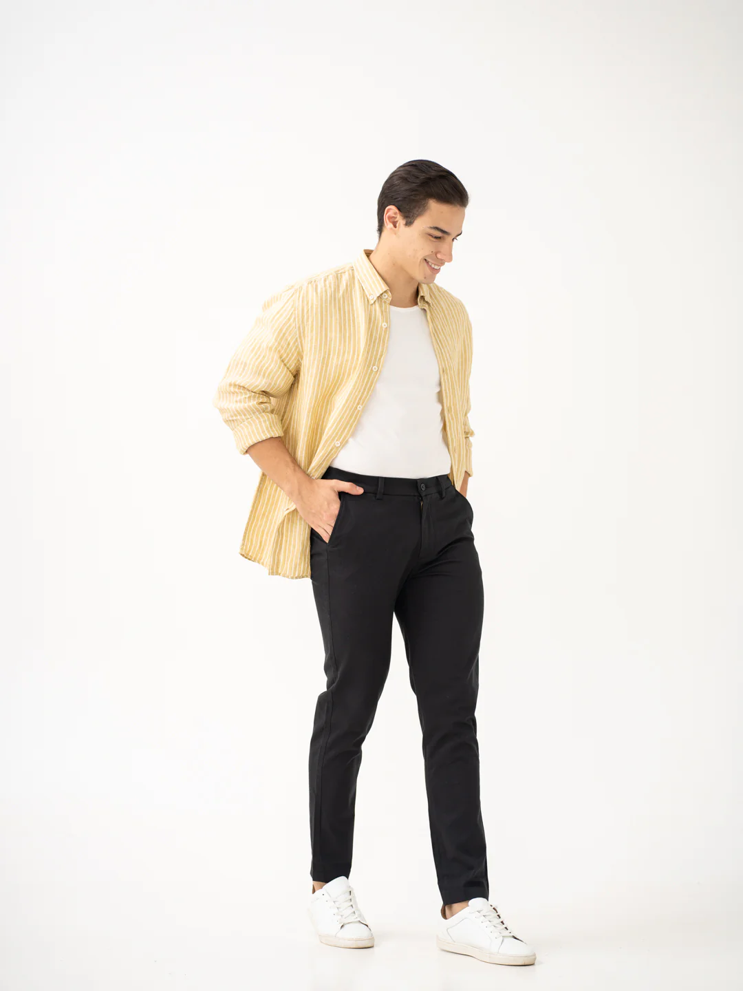 Box Black Slim Fit Stretch Chinos - Image 7