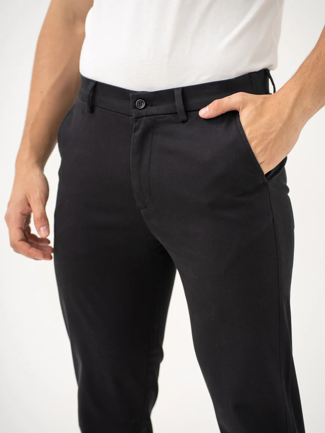 Box Black Slim Fit Stretch Chinos - Image 8