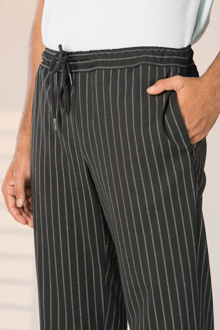 Black Stripe Power-Stretch Joggers - Image 3