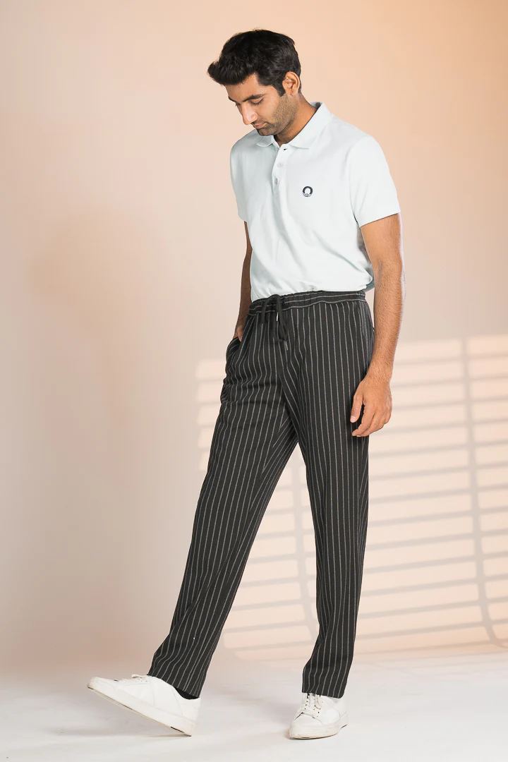 Black Stripe Power-Stretch Joggers - Image 4