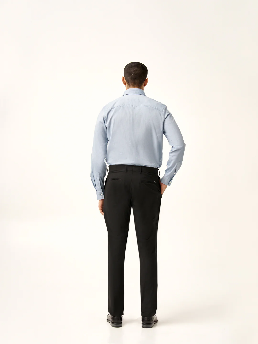 Brisk Black Water Repellent Slim Fit Stretch Formal Pants - Image 6