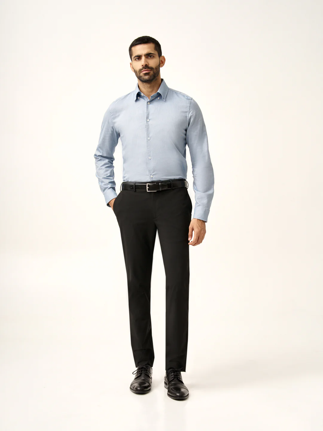 Brisk Black Water Repellent Slim Fit Stretch Formal Pants - Image 8