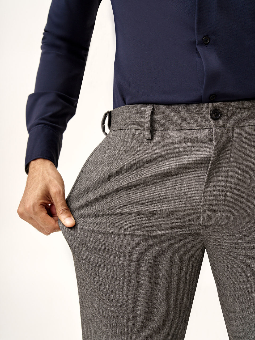 Black & White Textured All Weather Stretch Pants - Image 3