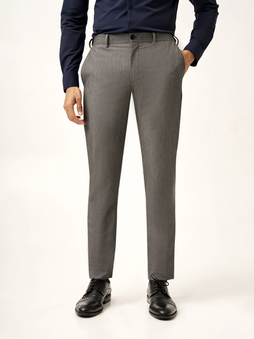 Black & White Textured All Weather Stretch Pants - Image 5