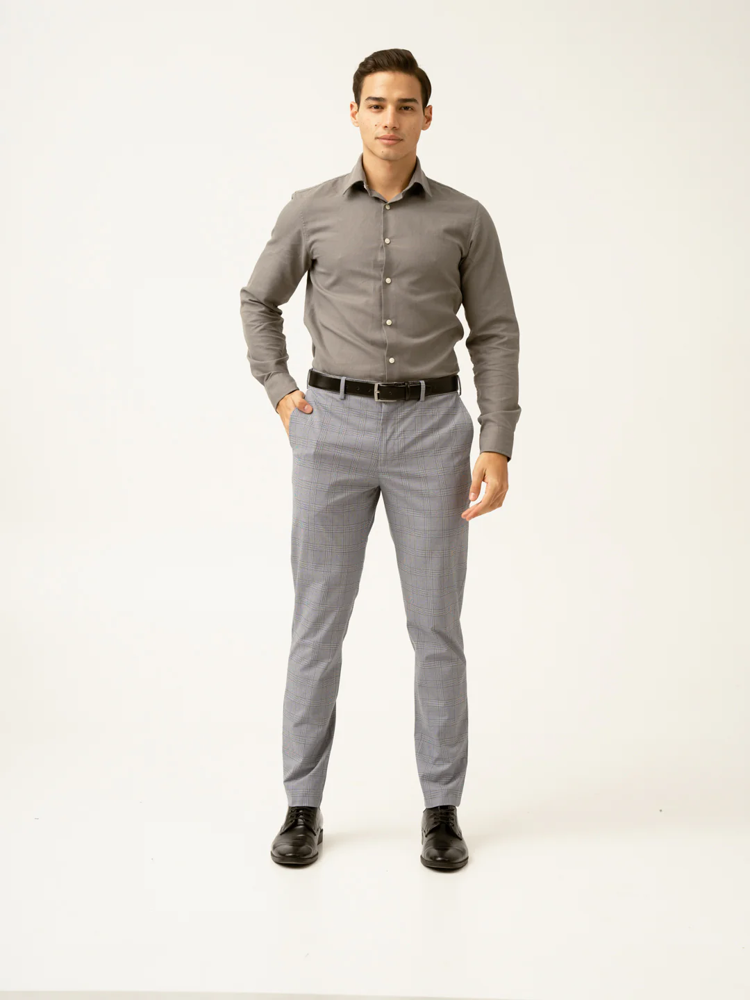 Blue Black Houndstooth Checks Formal Pants - Image 10