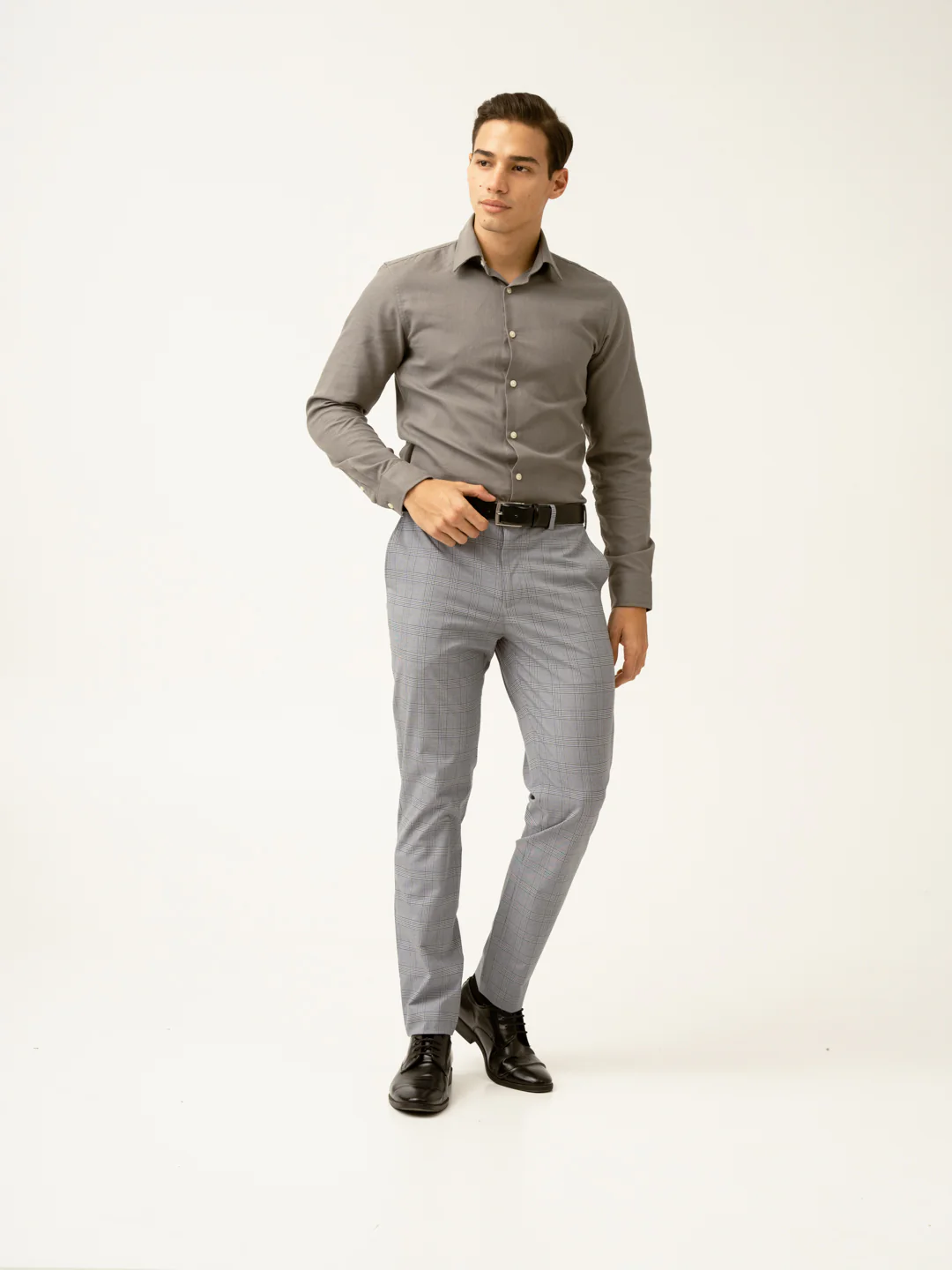 Blue Black Houndstooth Checks Formal Pants - Image 12