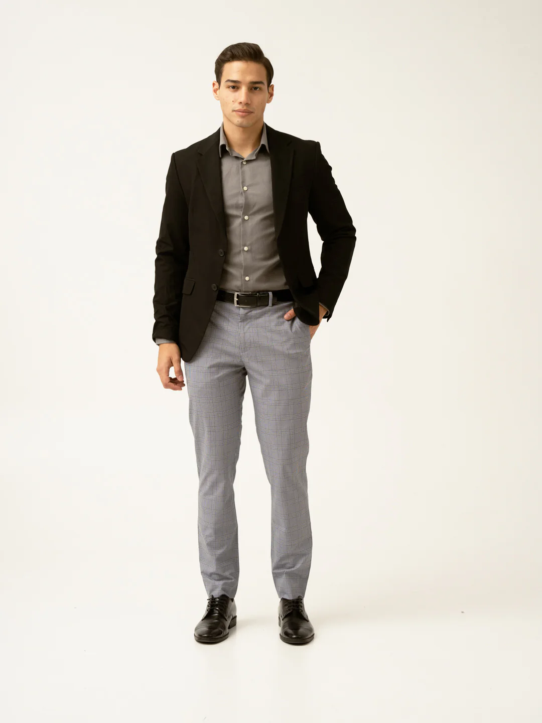 Blue Black Houndstooth Checks Formal Pants - Image 13