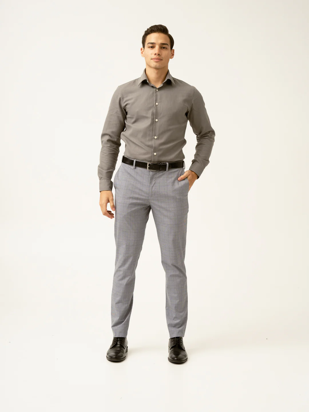 Blue Black Houndstooth Checks Formal Pants - Image 14