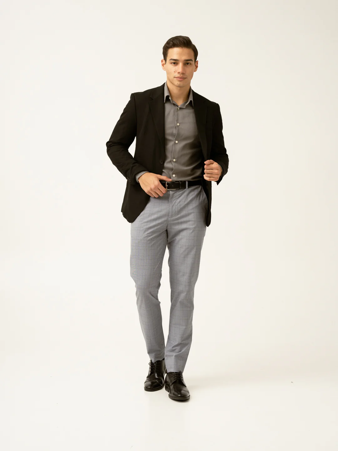 Blue Black Houndstooth Checks Formal Pants - Image 15