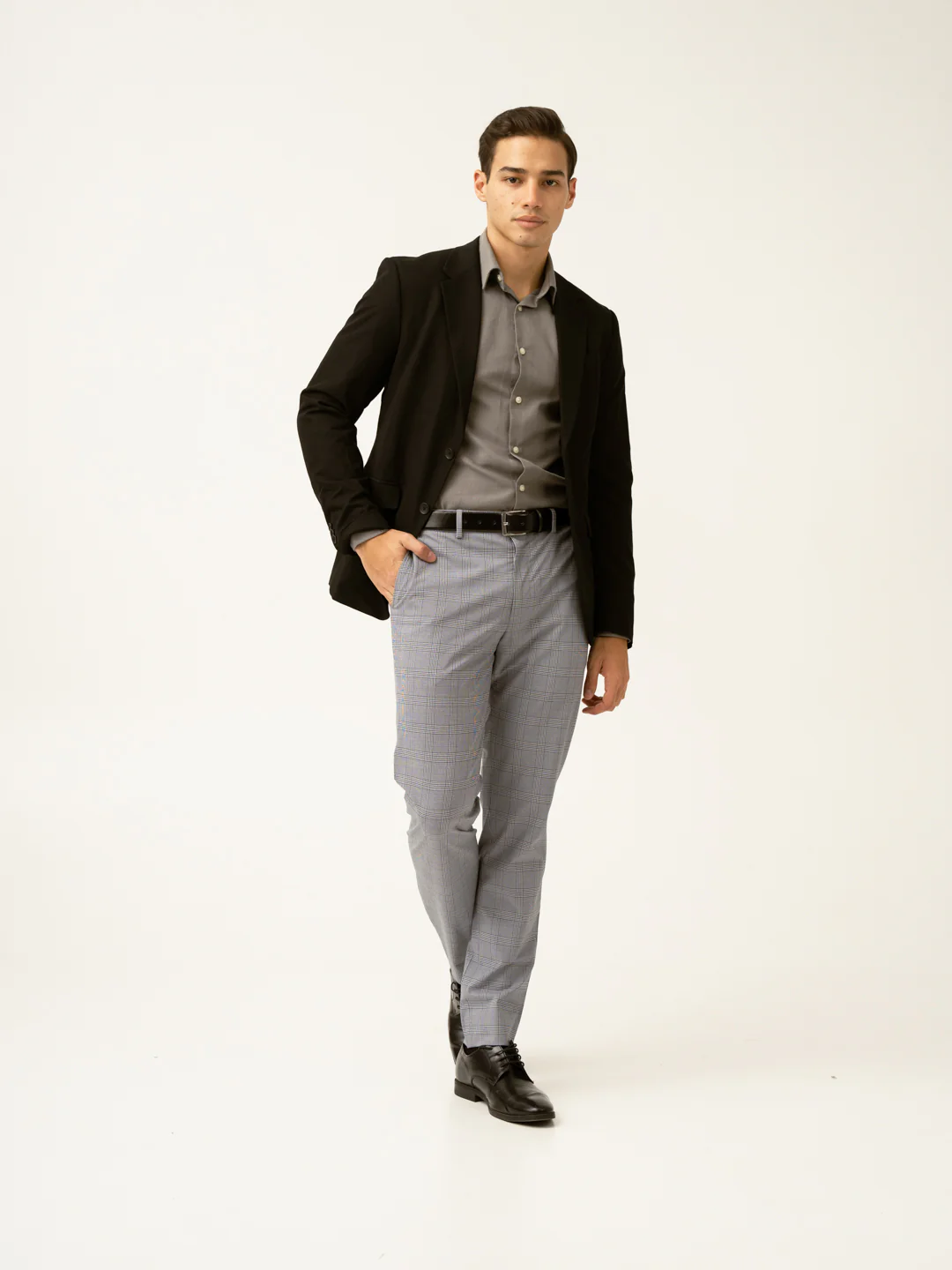Blue Black Houndstooth Checks Formal Pants - Image 16