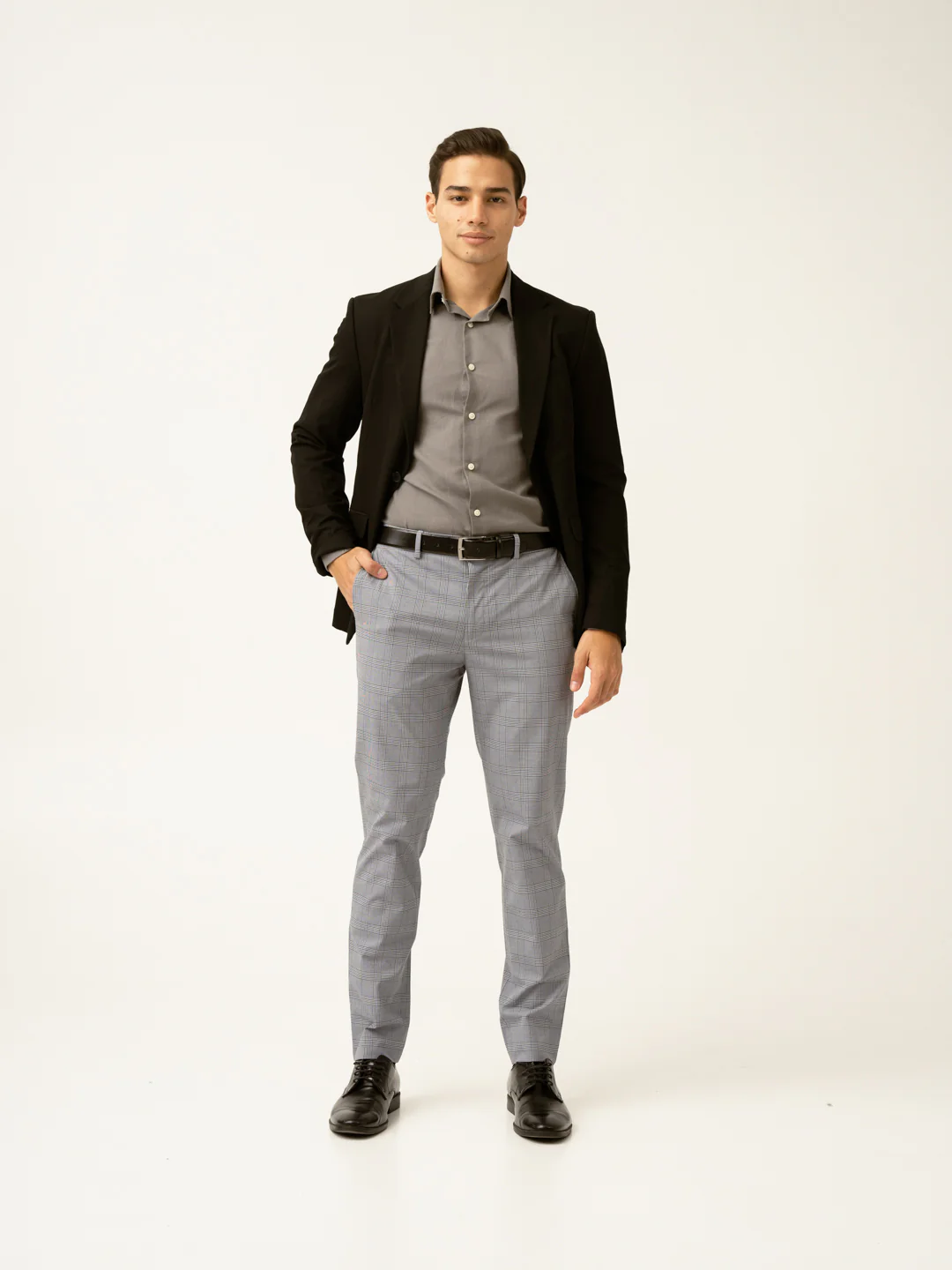 Blue Black Houndstooth Checks Formal Pants - Image 17