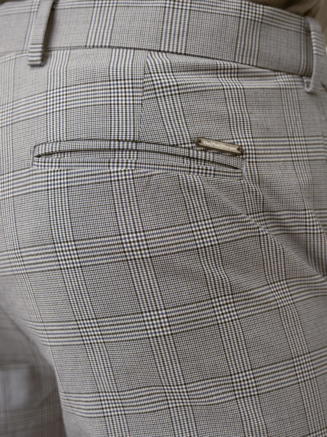 Blue Black Houndstooth Checks Formal Pants - Image 5