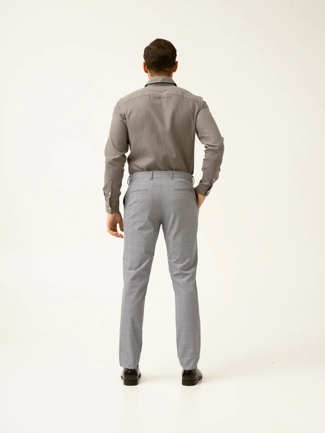 Blue Black Houndstooth Checks Formal Pants - Image 8