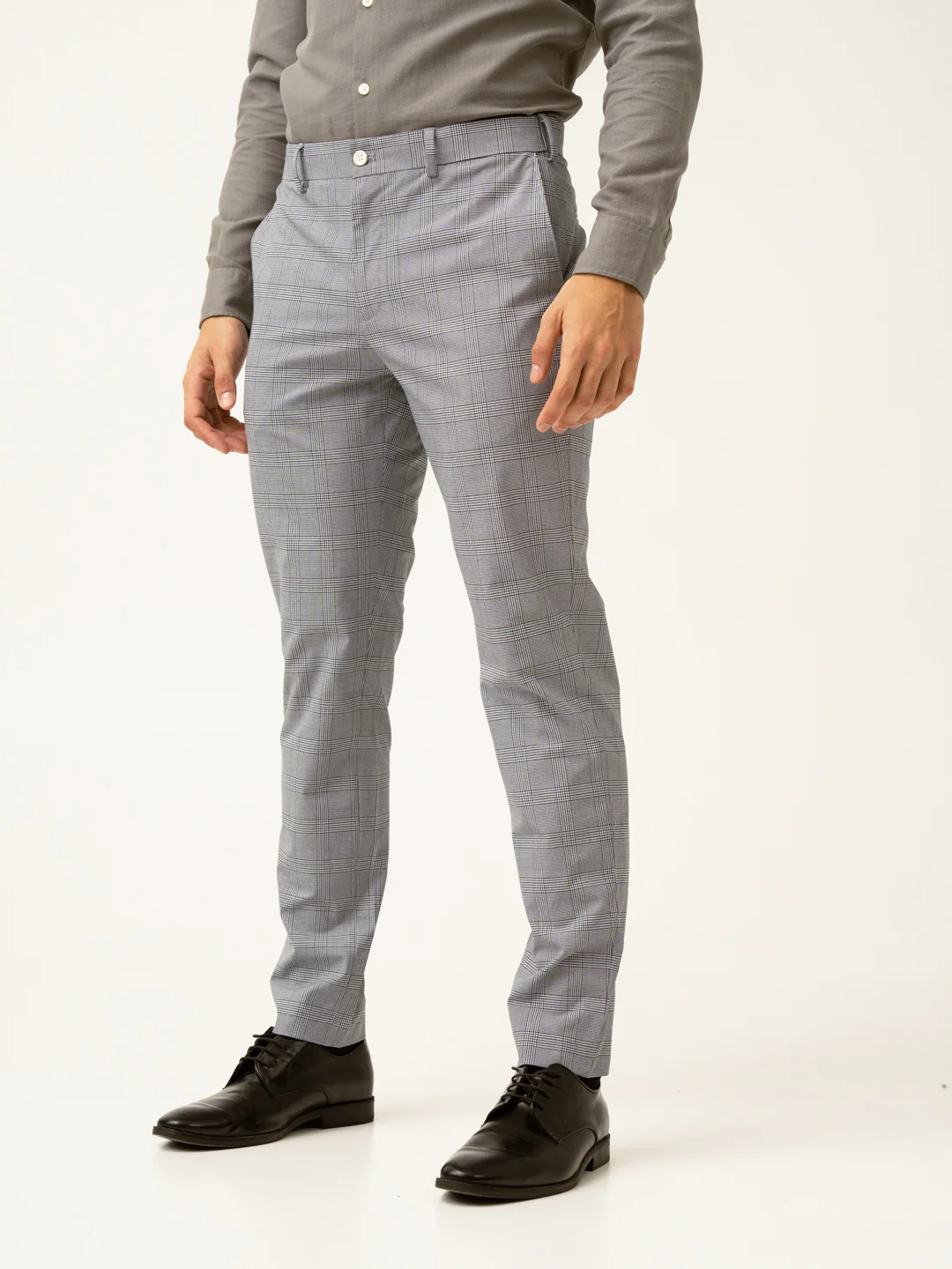 Blue Black Houndstooth Checks Formal Pants - Image 9