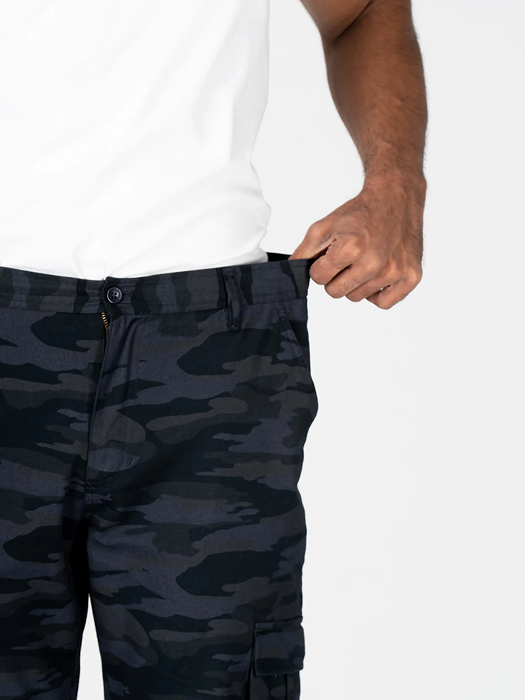 Blue Camo Slim Fit Cargo Pants - Image 5