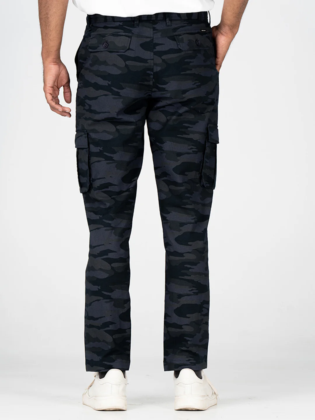 Blue Camo Slim Fit Cargo Pants - Image 6