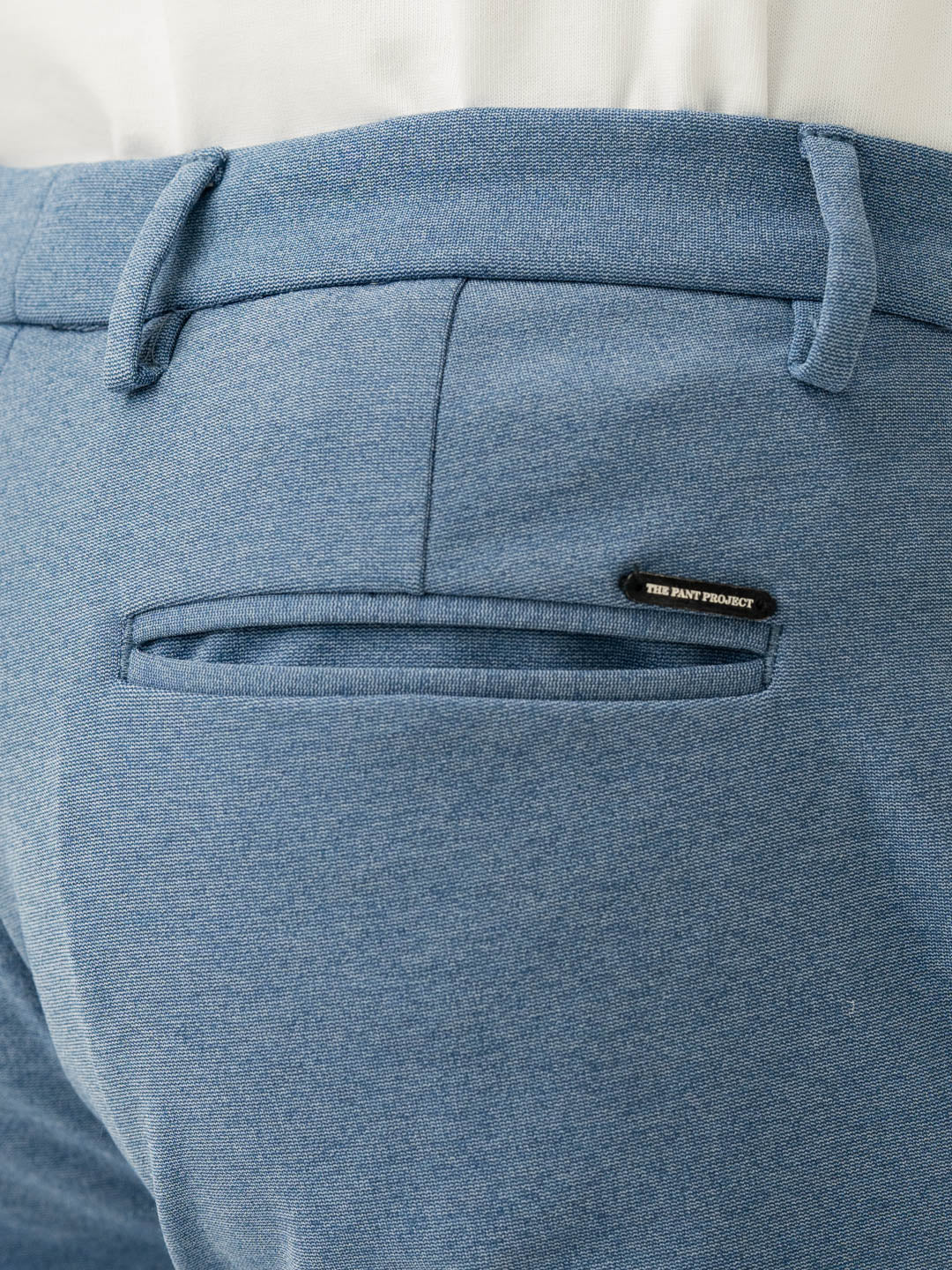Tidal Blue Melange Slim Fit Power Stretch Pants - Image 7