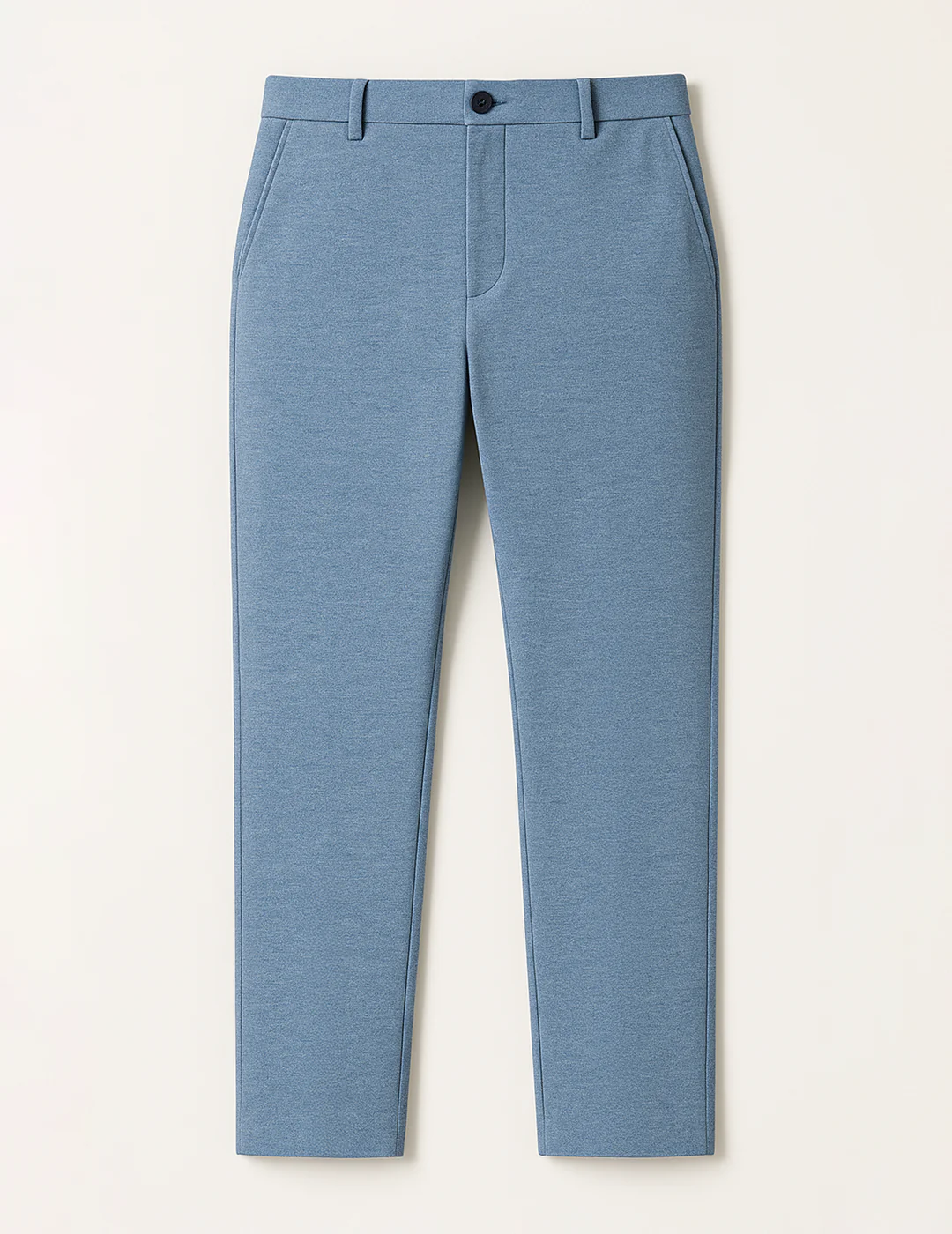 Tidal Blue Melange Slim Fit Power Stretch Pants - Image 8