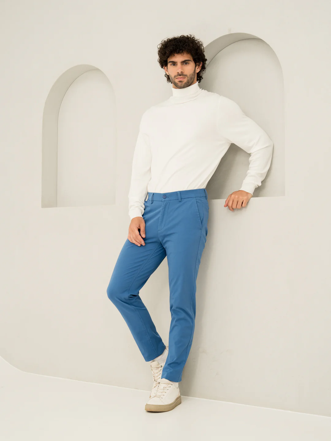 Track Blue Slim Fit Stretch Chinos