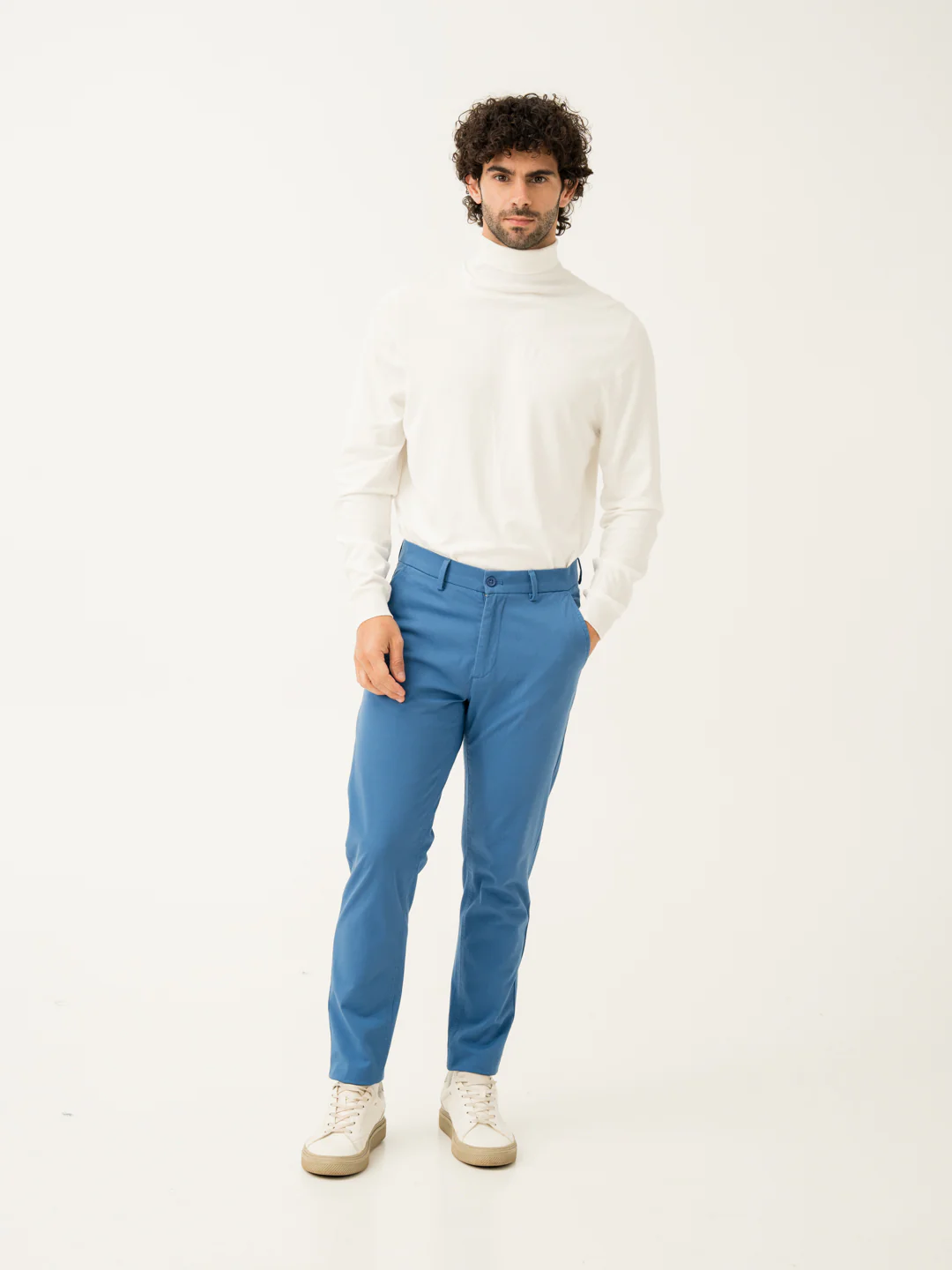 Track Blue Slim Fit Stretch Chinos - Image 5