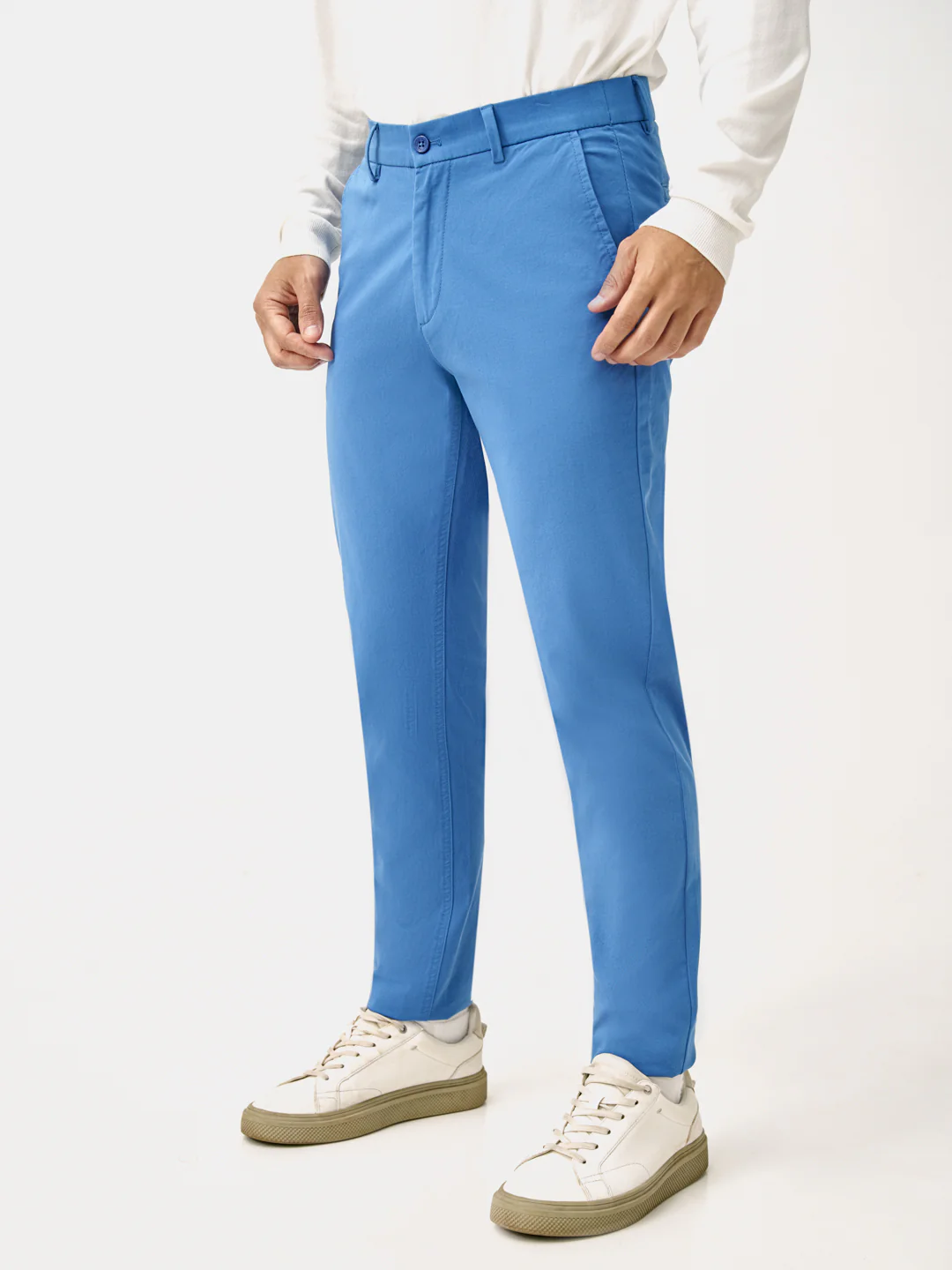 Track Blue Slim Fit Stretch Chinos - Image 8