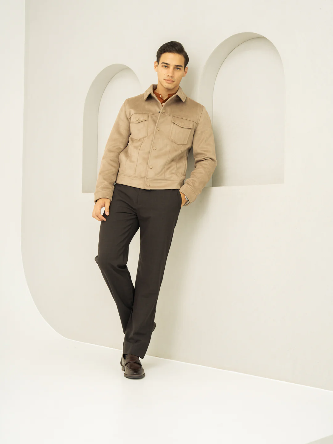 Bond Brown Checks Merino Wool Pants - Image 5