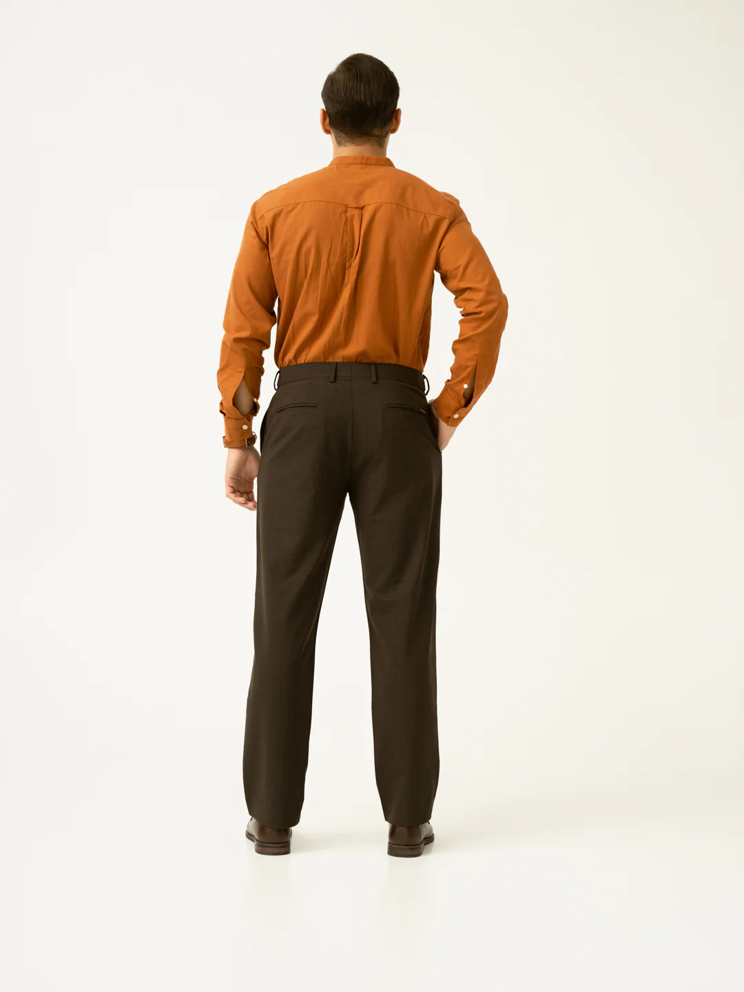 Bond Brown Checks Merino Wool Pants - Image 7
