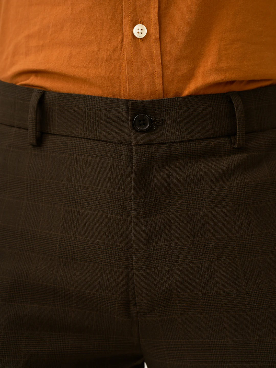 Bond Brown Checks Merino Wool Pants - Image 8