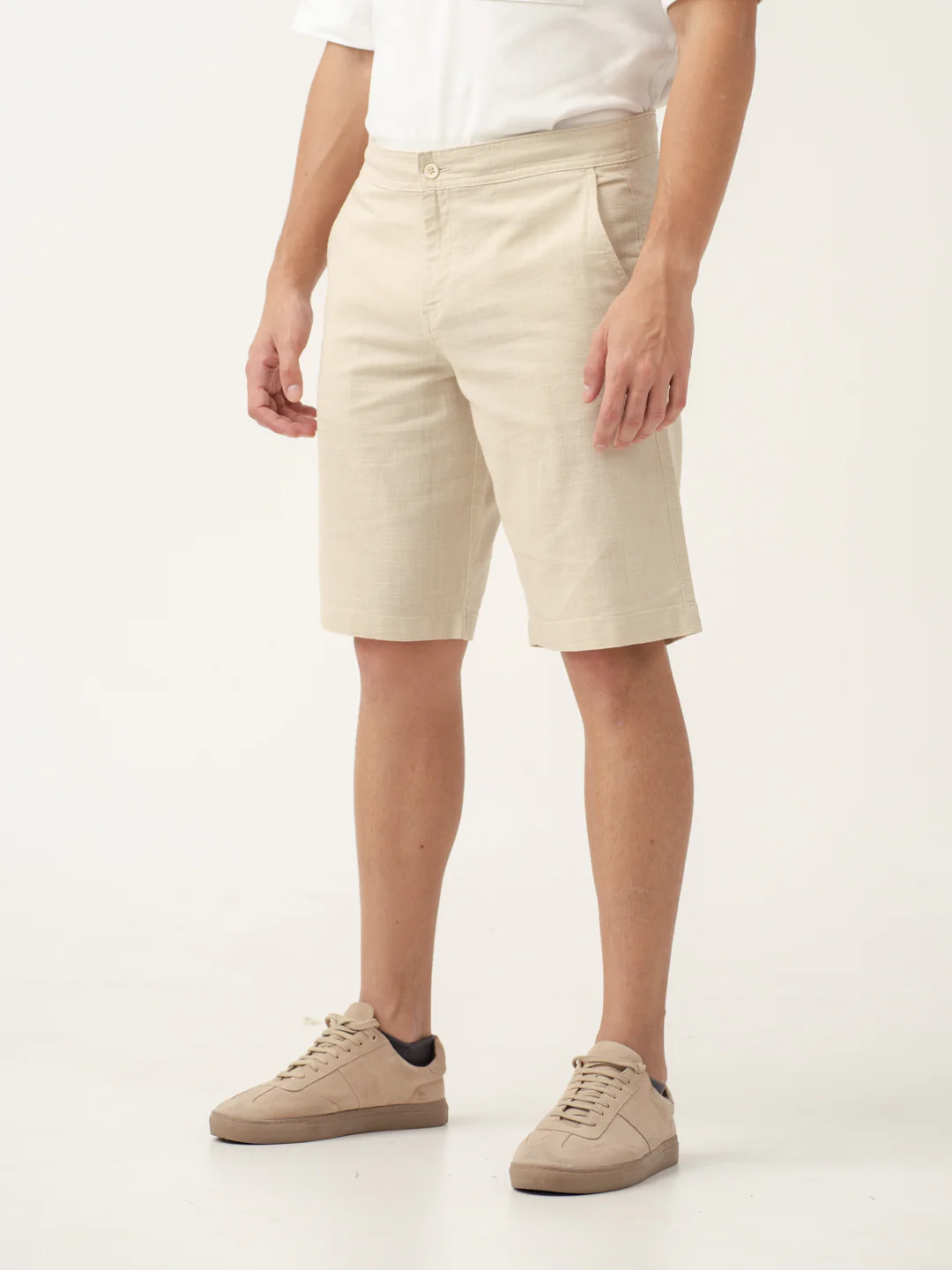 Bondi Beige All Day Lounge Cotton Shorts - Image 3